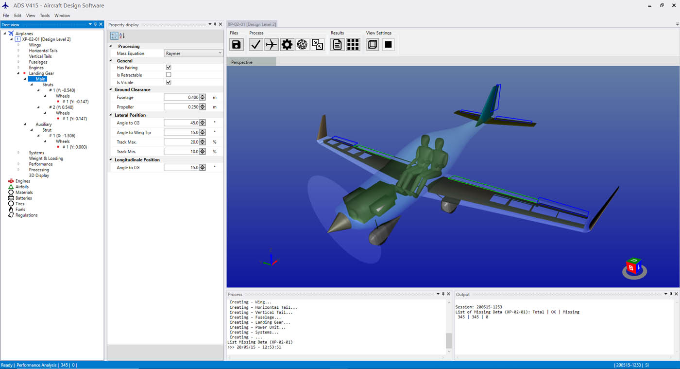 Interface (TreeView + Property display) : Landing Gear