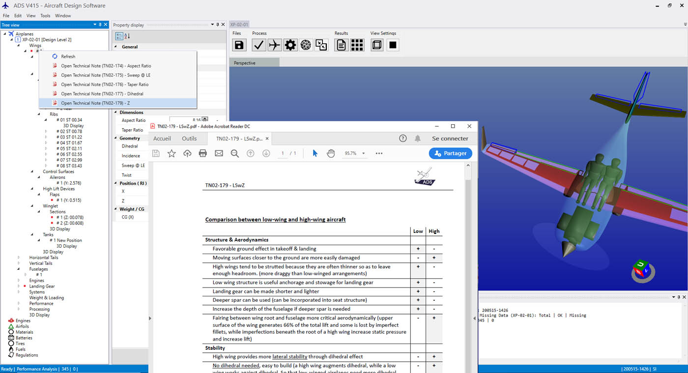 Interface (TreeView + Property display + Contextual menu) : Wings + TN Display