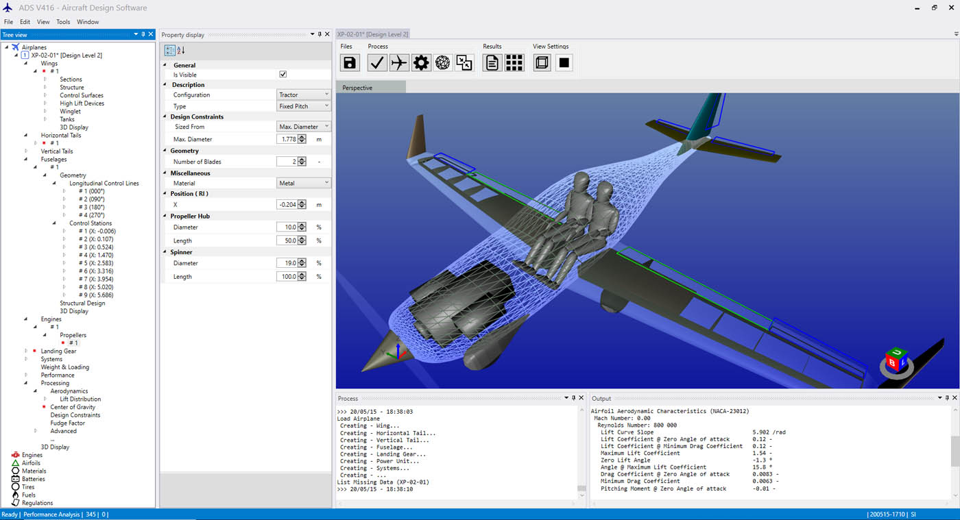 3D-Model in wireframe and transparent representation