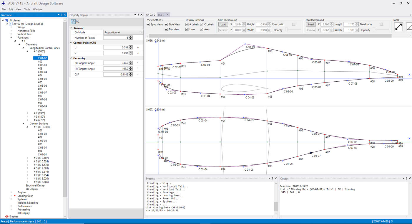 Line Editor for Longitudinal Control Lines